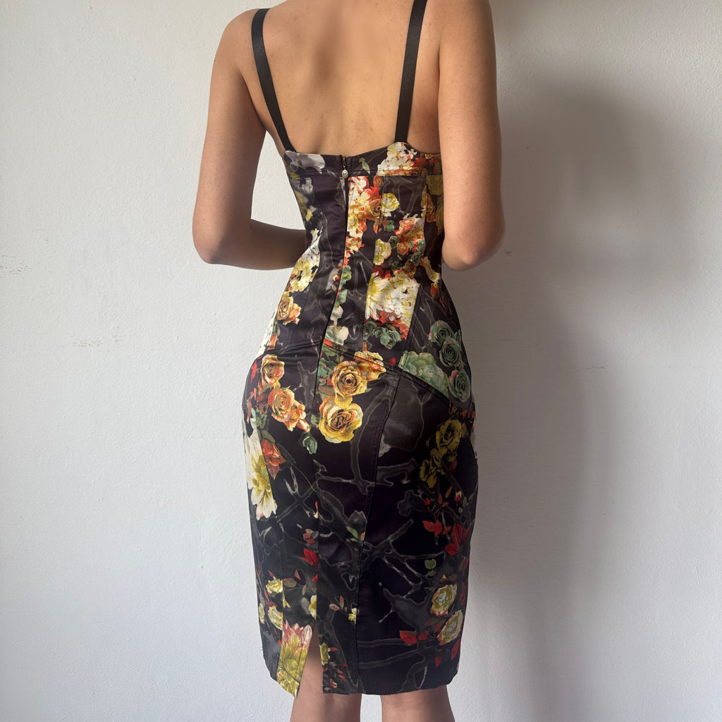 JUST CAVALLI ORIENTAL FLOWERS RARE SILK DRESS 2000’s