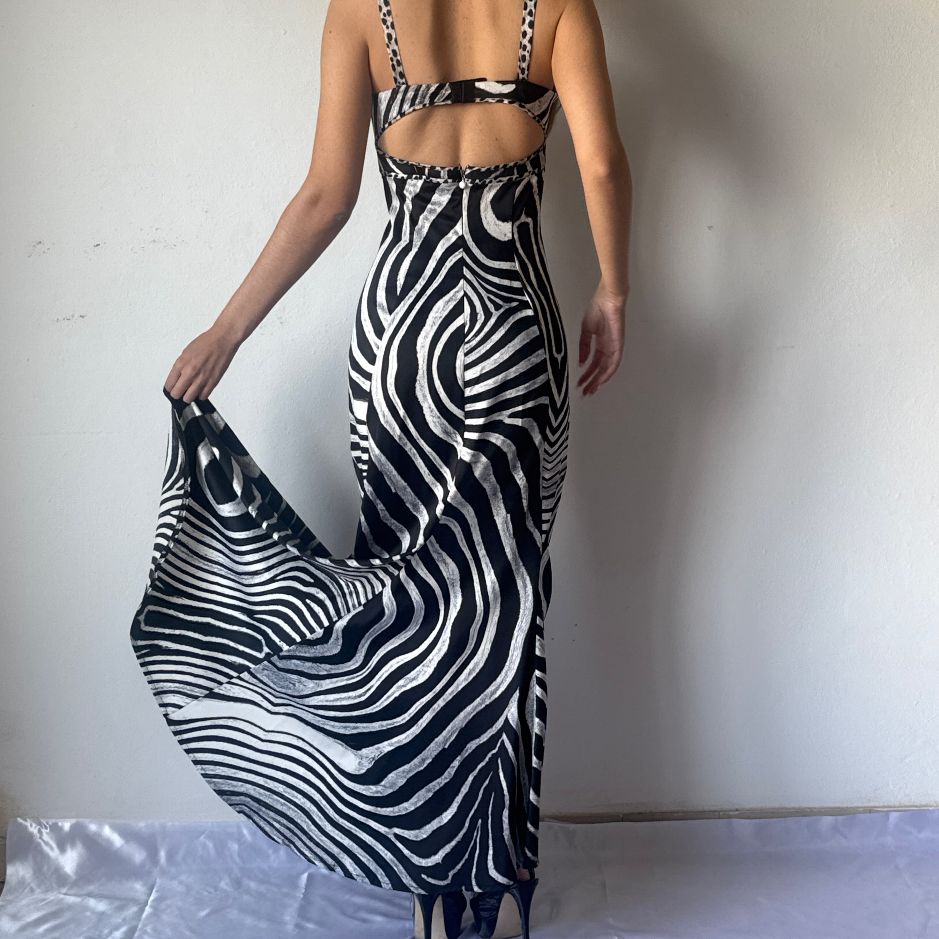 JUST CAVALLI 2000’s ZEBRA DRESS RARE
