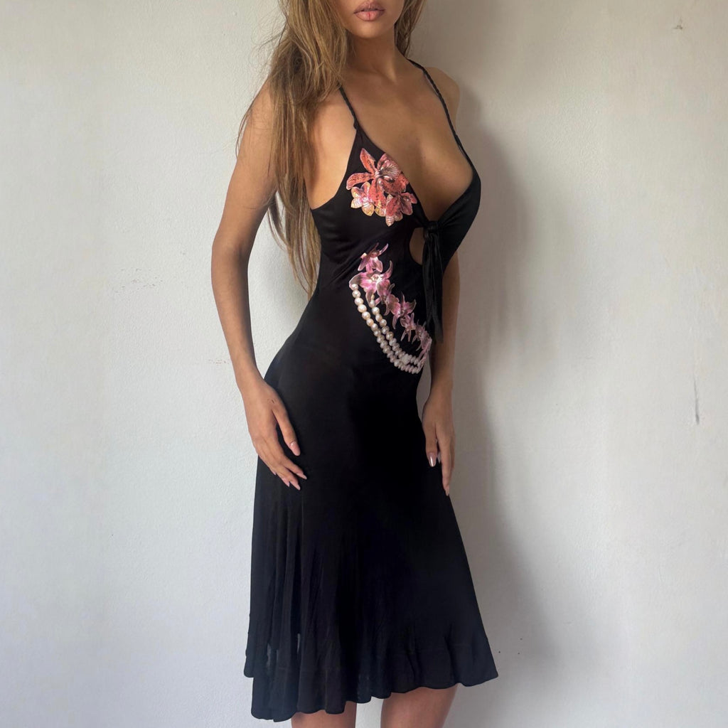 JUST CAVALLI ARCHIVE 2005 ORCHID DRESS