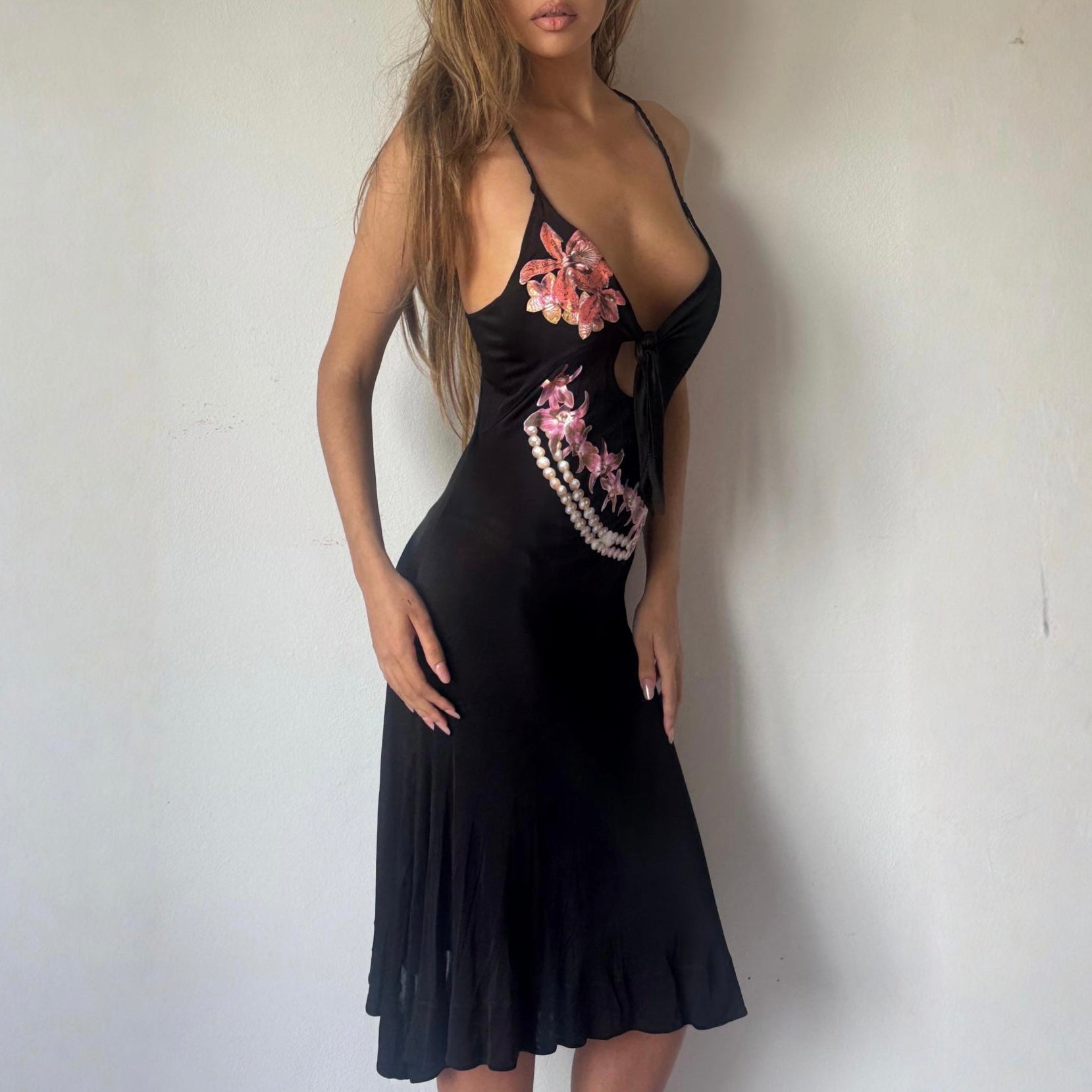 JUST CAVALLI ARCHIVE 2005 ORCHID DRESS