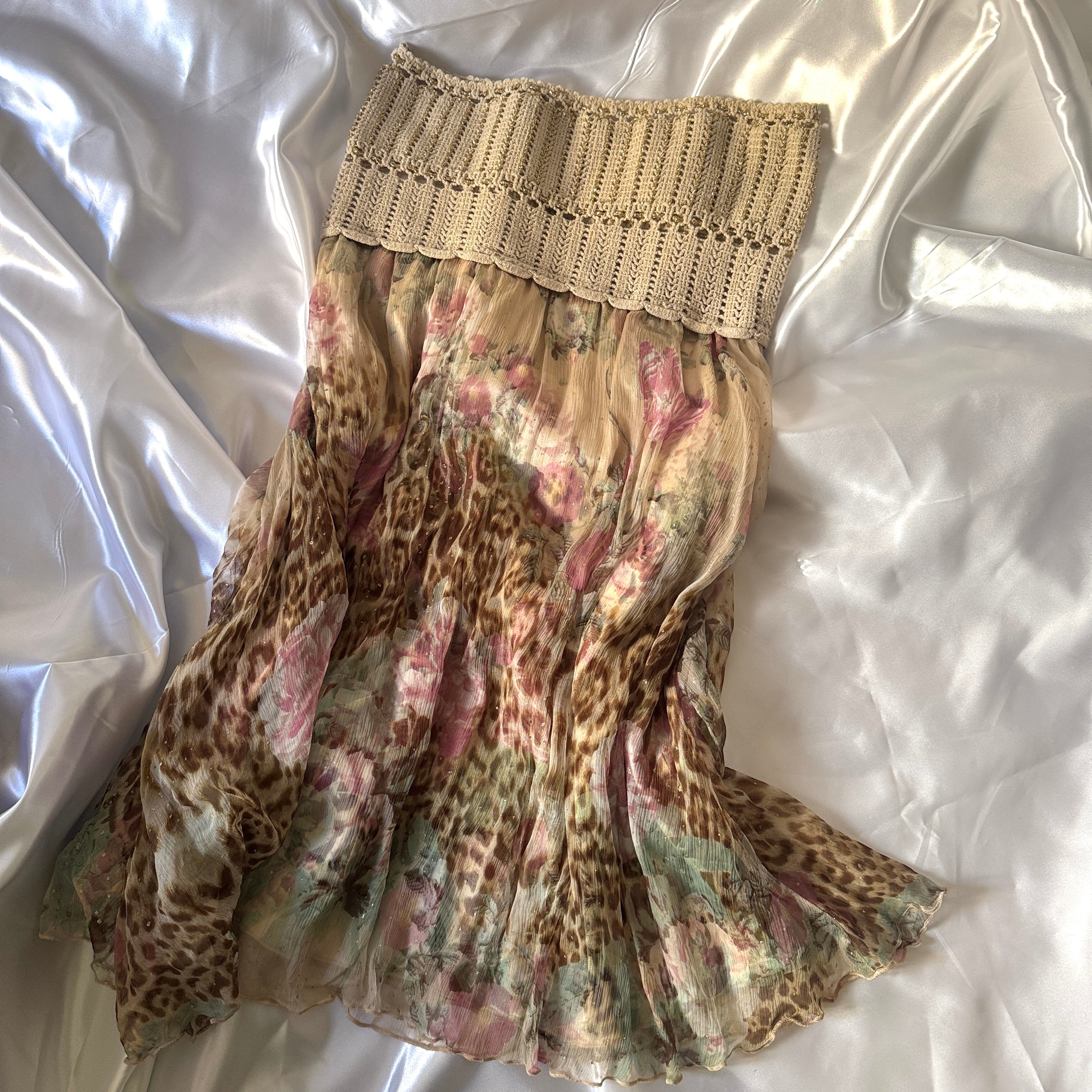 ROBERTO CAVALLI CLASS FAIRY SKIRT 100% SILK