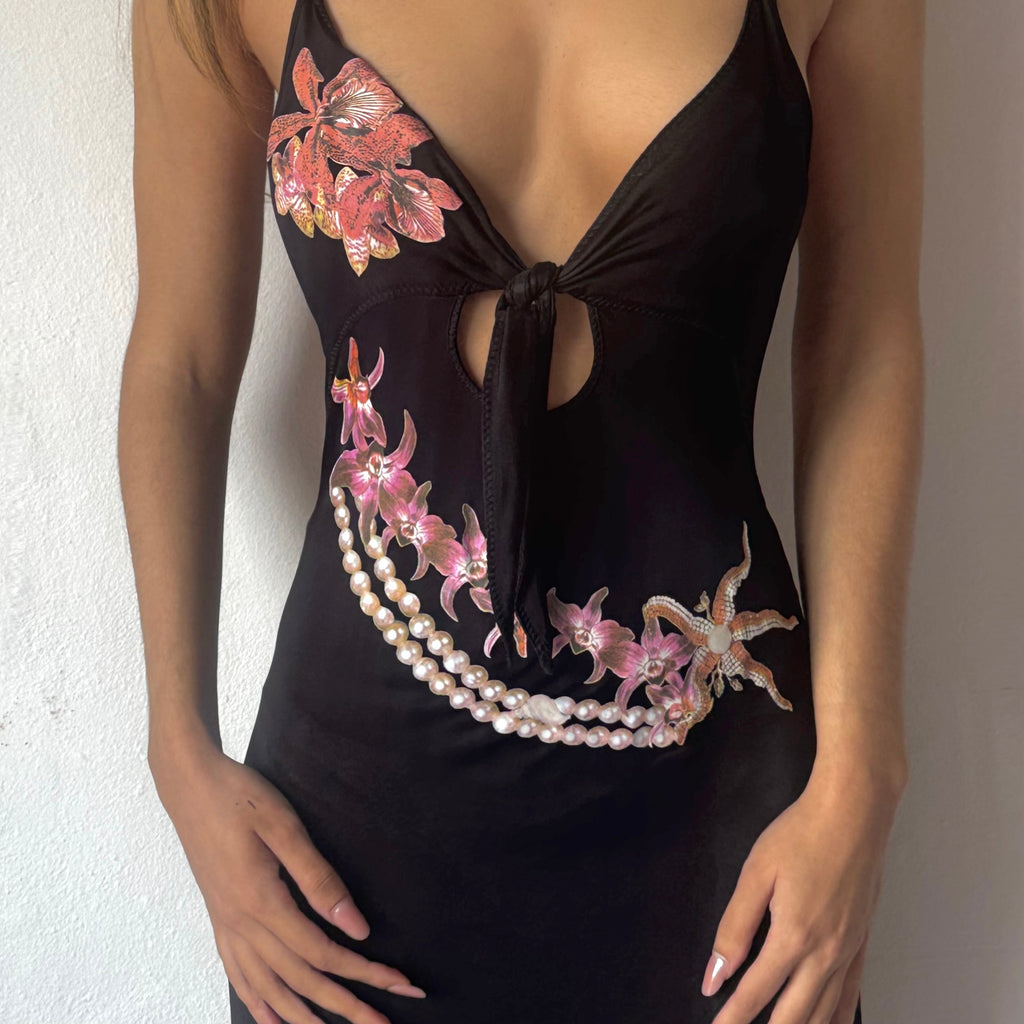 JUST CAVALLI ARCHIVE 2005 ORCHID DRESS